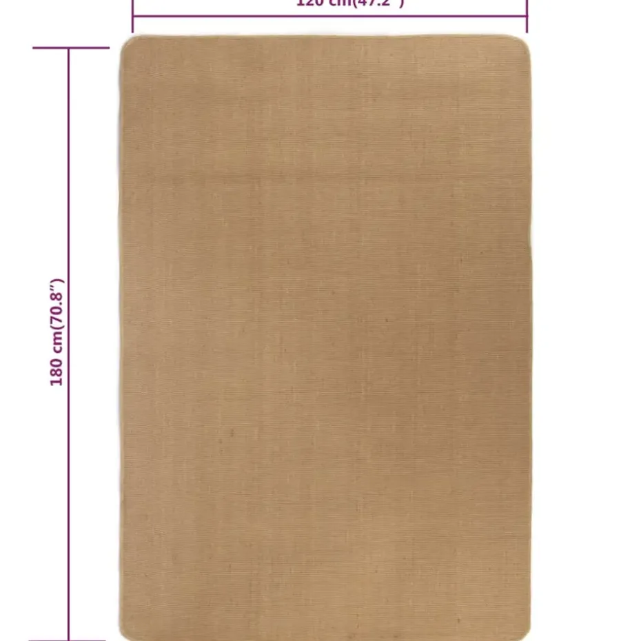 vidaXL - Tapijt - Beige - Jute - 120 x 180 cm