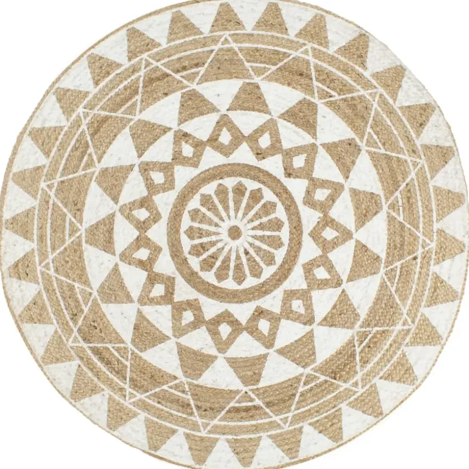 vidaXL - Tapijt - Wit - Jute