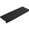 vidaXL - Tapijt Traptrede - Zwart - Polypropyleen - 5 stuks