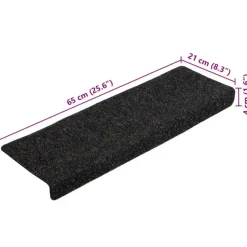 vidaXL - Tapijt Traptrede - Zwart - Polypropyleen - 5 stuks