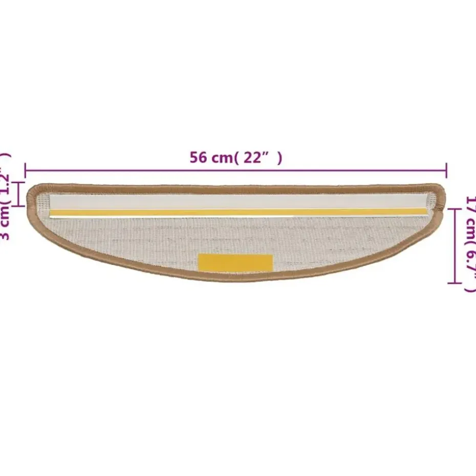 vidaXL - Tapijt Traptrede - Beige - Polypropyleen