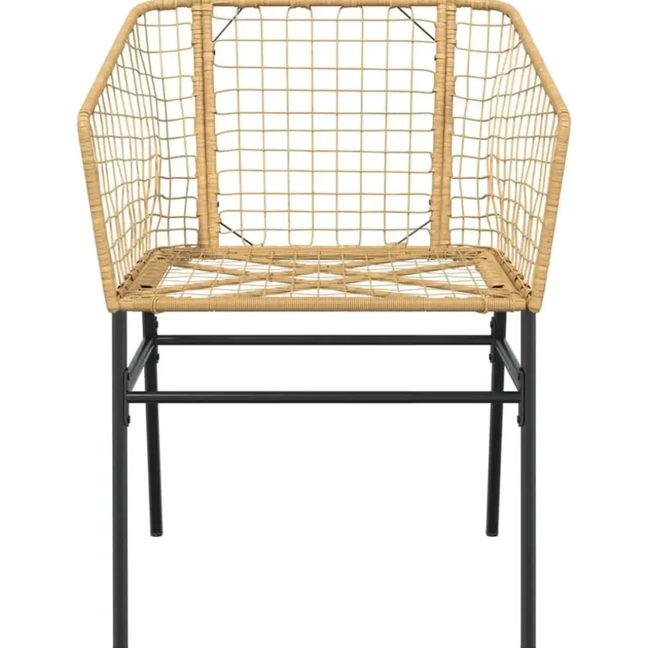 vidaXL - Terrasstoel - Bruin - Poly rattan en staal - 2 stuks