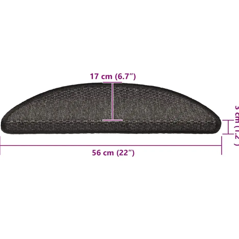 vidaXL - Trapmat - Antraciet - Stof - 56 x 17 x 3 cm - 15 stuks