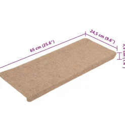 vidaXL - Trapmat - Beige - Stof - 65 x 24.5 x 3.5 cm - 15 stuks