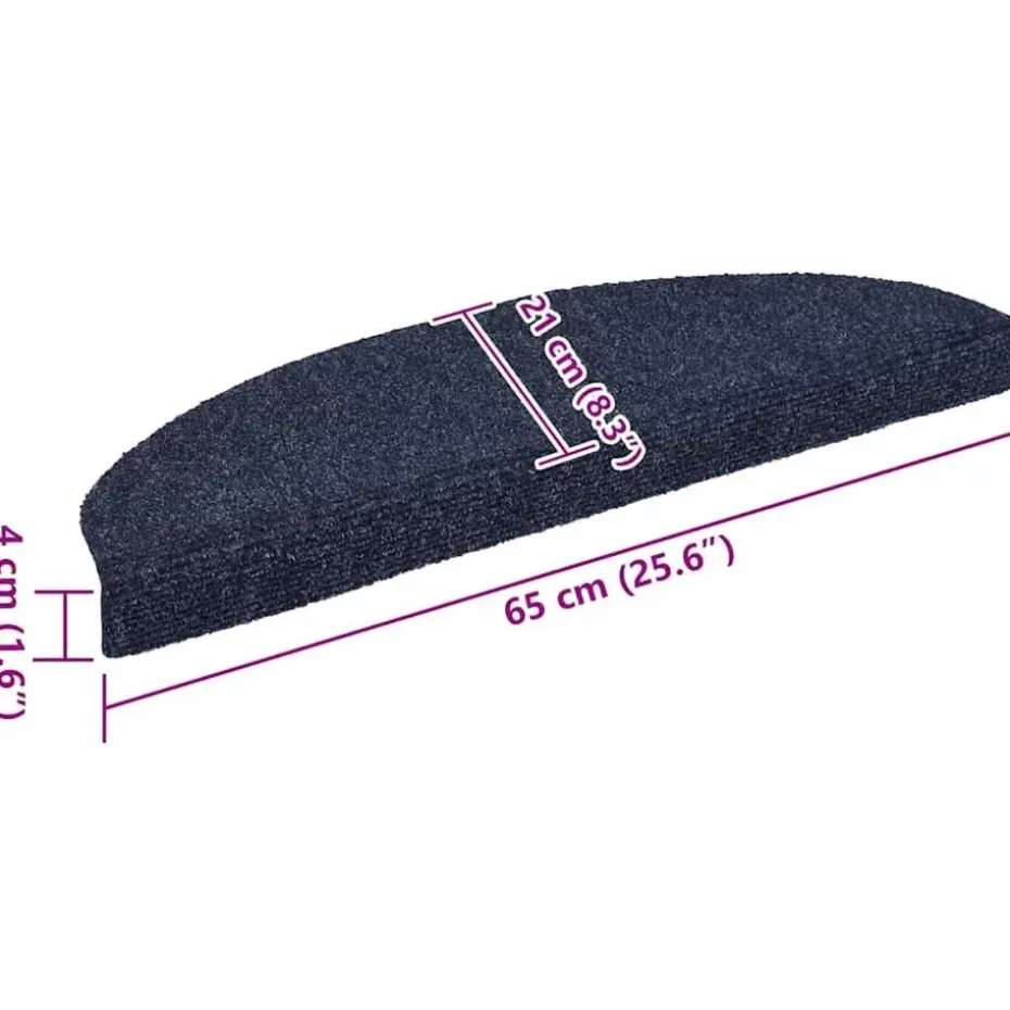 vidaXL - Trapmat - Blauw - Polypropyleen - 65 x 21 x 4 cm - 15 stuks