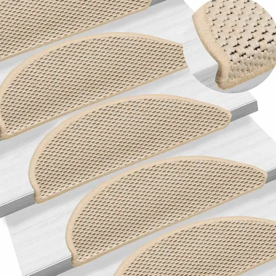 vidaXL - Trapmat - Crème - Stof - 56 x 17 x 3 cm - 15 stuks