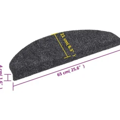 vidaXL - Trapmat - Grijs - Polypropyleen - 65 x 21 x 4 cm - 15 stuks