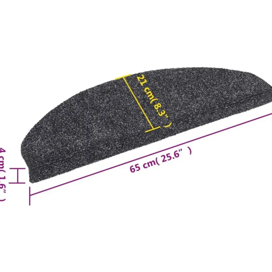 vidaXL - Trapmat - Grijs - Polypropyleen - 65 x 21 x 4 cm - 15 stuks