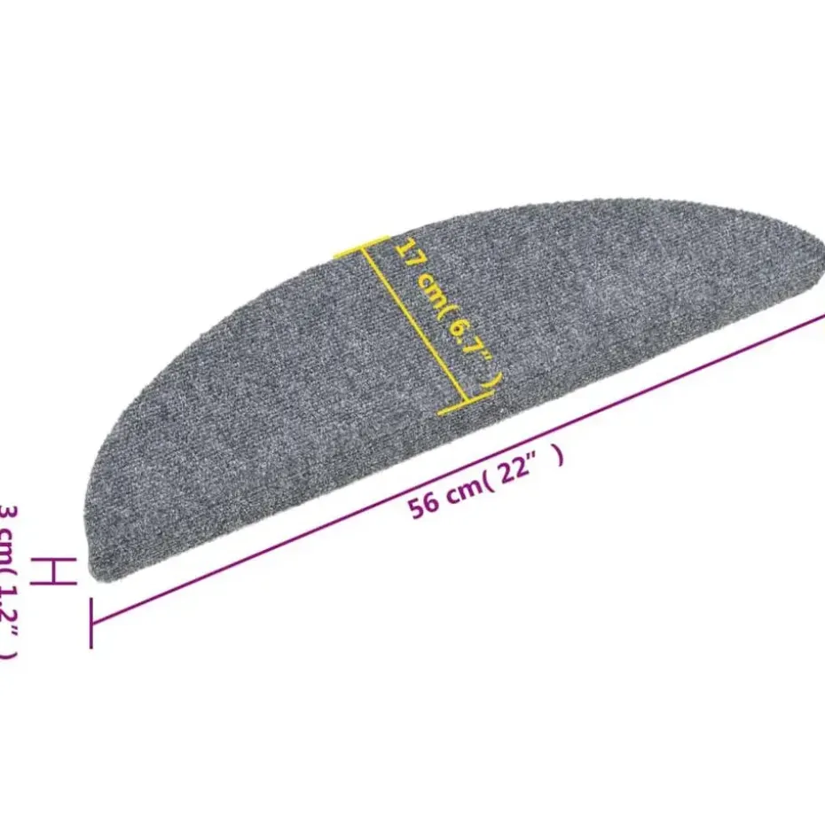 vidaXL - Trapmat - Grijs - Polypropyleen - 56 x 17 x 3 cm - 10 stuks