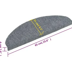 vidaXL - Trapmat - Grijs - Polypropyleen - 65 x 21 x 4 cm - 15 stuks