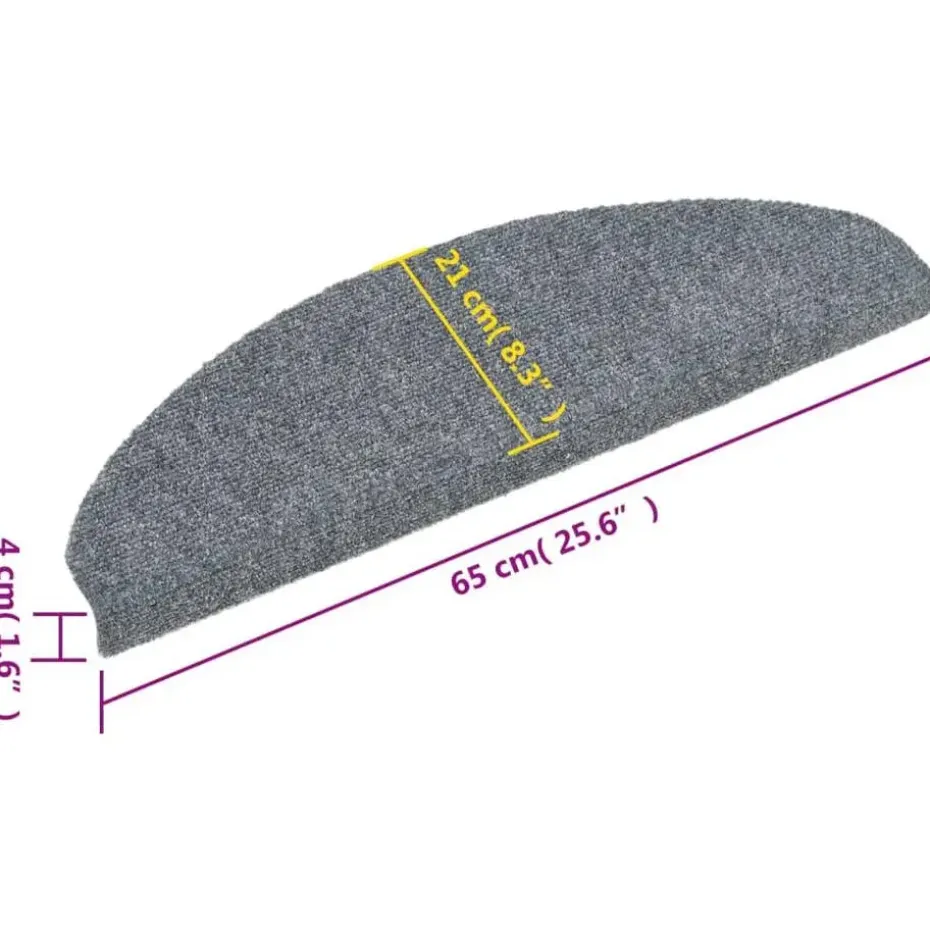vidaXL - Trapmat - Grijs - Polypropyleen - 65 x 21 x 4 cm - 15 stuks