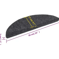 vidaXL - Trapmat - Grijs - Polypropyleen - 56 x 17 x 3 cm - 15 stuks