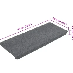 vidaXL - Trapmat - Grijs - Stof - 65 x 24.5 x 3.5 cm - 15 stuks