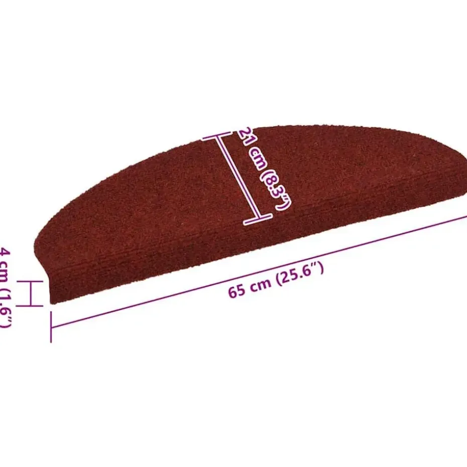 vidaXL - Trapmat - Rood - Polypropyleen - 65 x 21 x 4 cm - 5 stuks