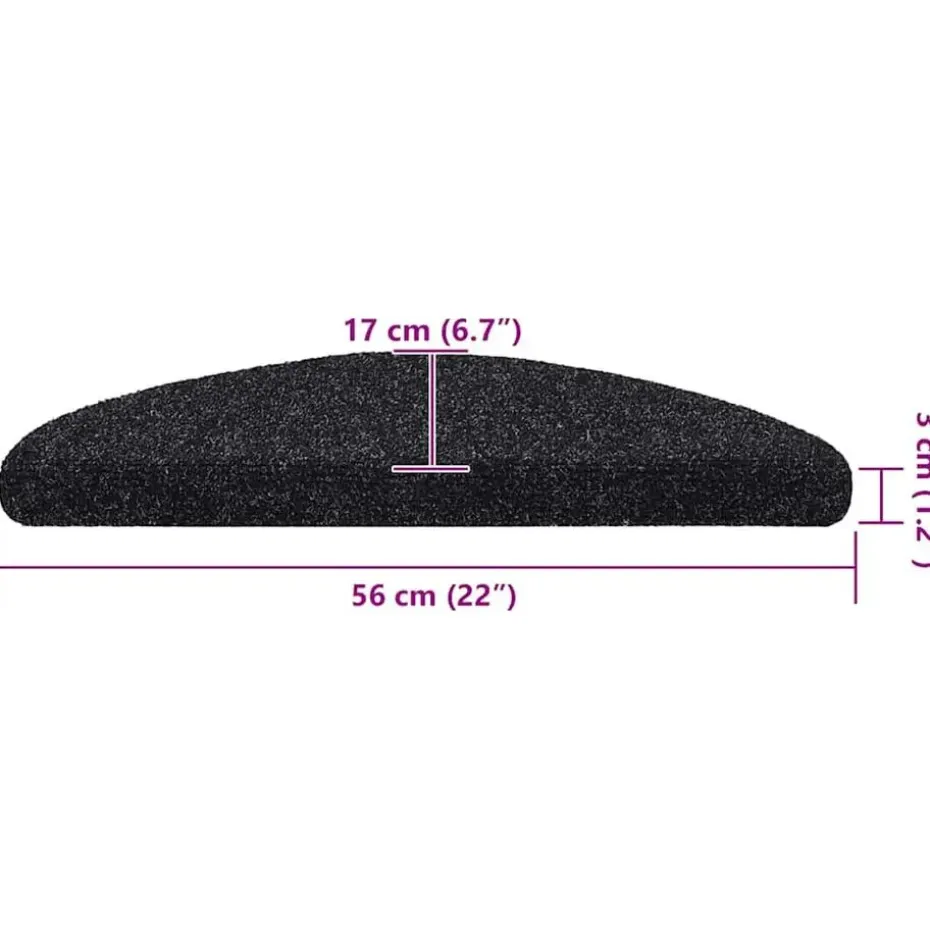 vidaXL - Trapmat - Zwart - Polypropyleen - 56 x 17 x 3 cm - 5 stuks