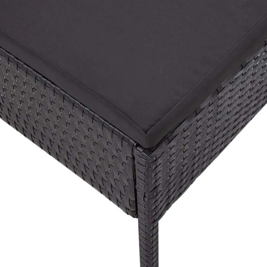 vidaXL - Tuin Loungeset - Zwart - Poly rattan