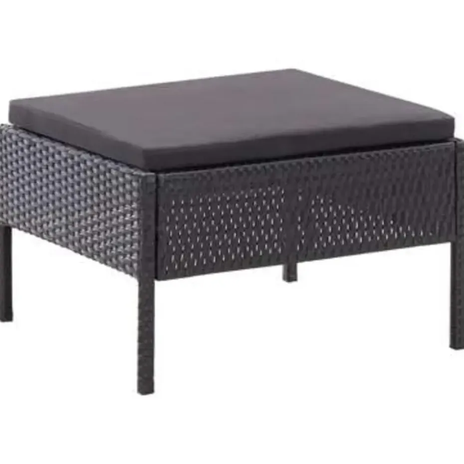 vidaXL - Tuin Loungeset - Zwart - Poly rattan