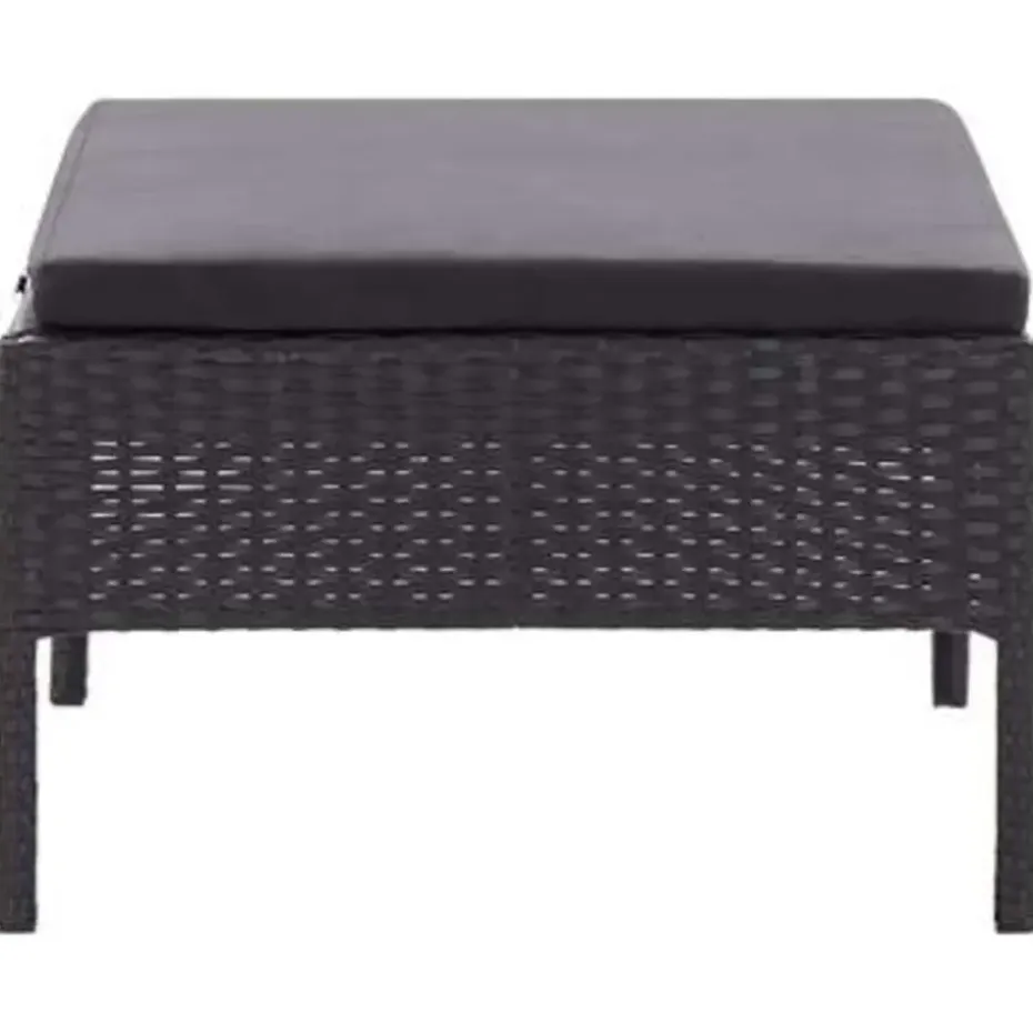 vidaXL - Tuin Loungeset - Zwart - Poly rattan