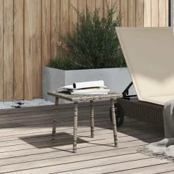 vidaXL - Tuin Salontafel - Grijs - Poly rattan - 40 x 40 x 37 cm
