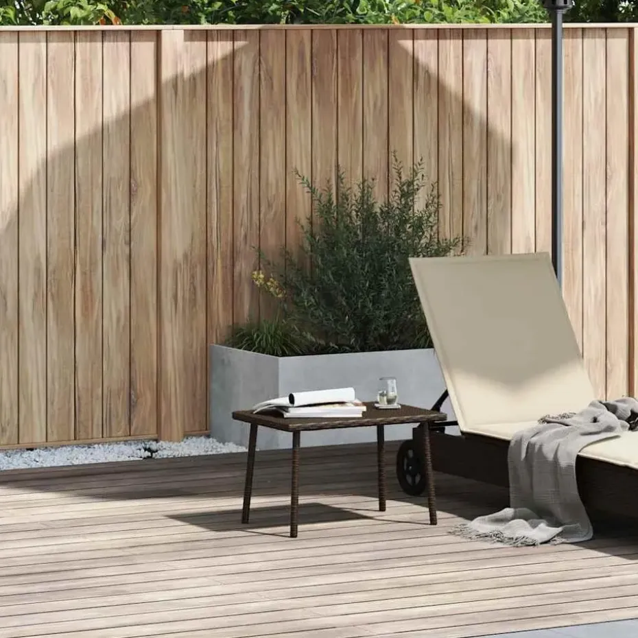 vidaXL - Tuin Salontafel - Bruin - Poly rattan - 60 x 40 x 37 cm