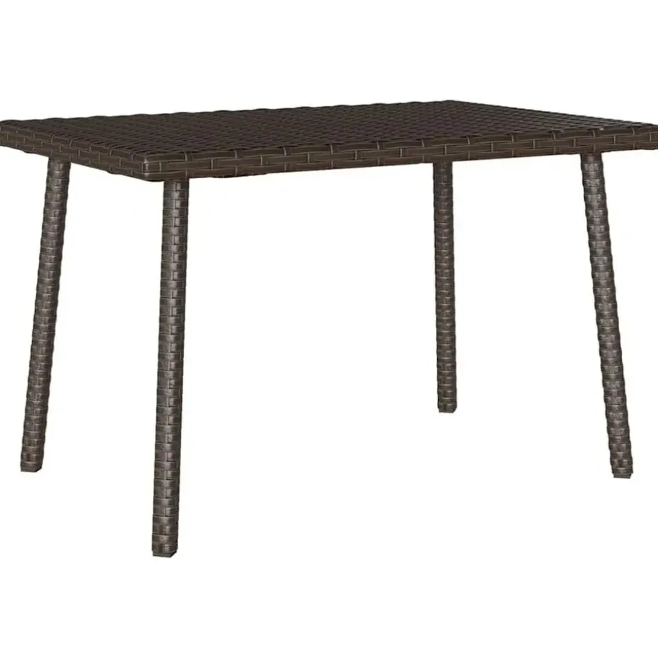 vidaXL - Tuin Salontafel - Bruin - Poly rattan - 60 x 40 x 37 cm