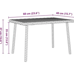 vidaXL - Tuin Salontafel - Bruin - Poly rattan - 60 x 40 x 37 cm