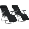 vidaXL - Tuin Stoel - Zwart - Stof - 2 stuks