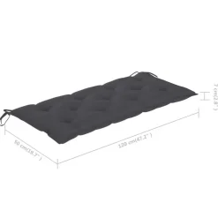 vidaXL - Tuinbank - Antraciet - Bamboe - 120 cm - Met kussen