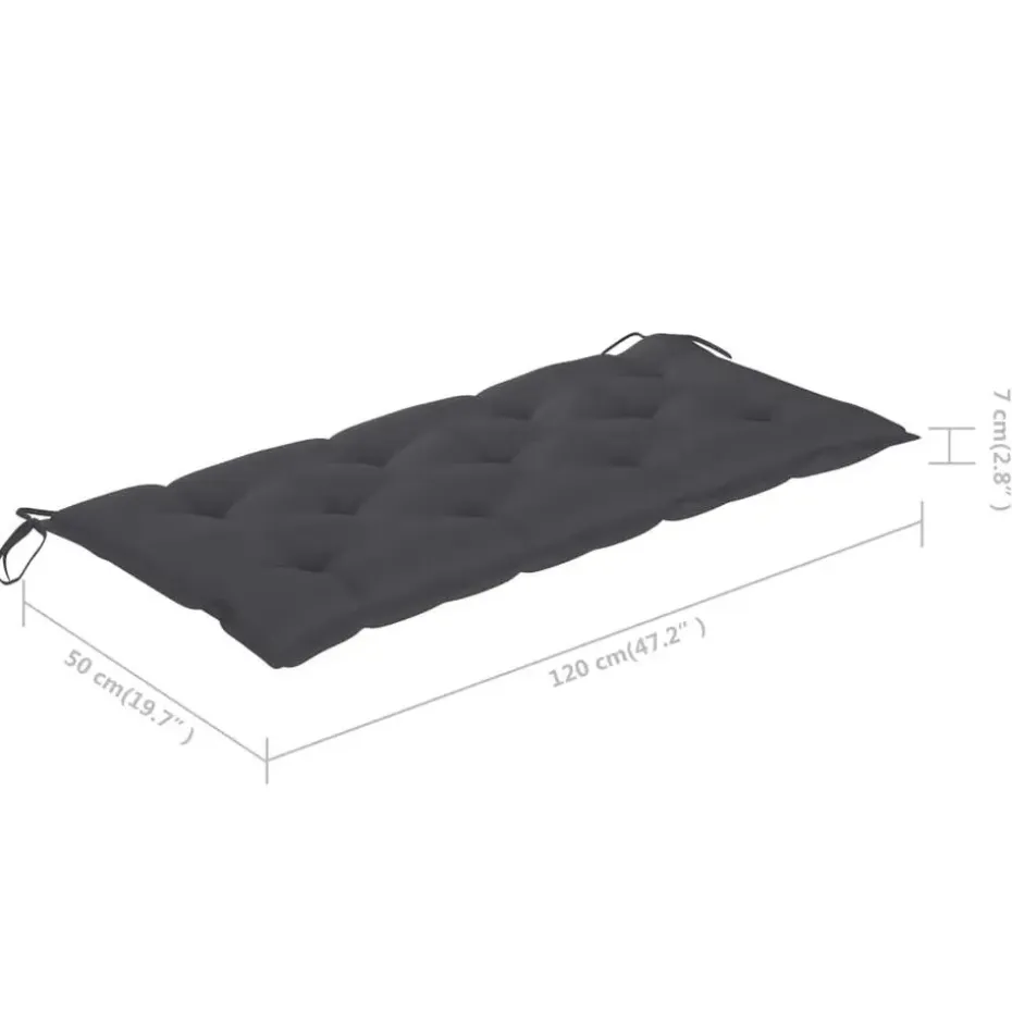 vidaXL - Tuinbank - Antraciet - Bamboe - 120 cm - Met kussen