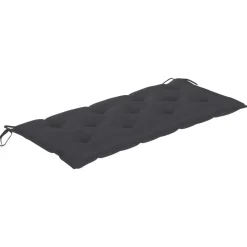 vidaXL - Tuinbank - Antraciet - Bamboe - 120 cm - Met kussen