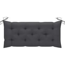 vidaXL - Tuinbank - Antraciet - Bamboe - 120 cm - Met kussen