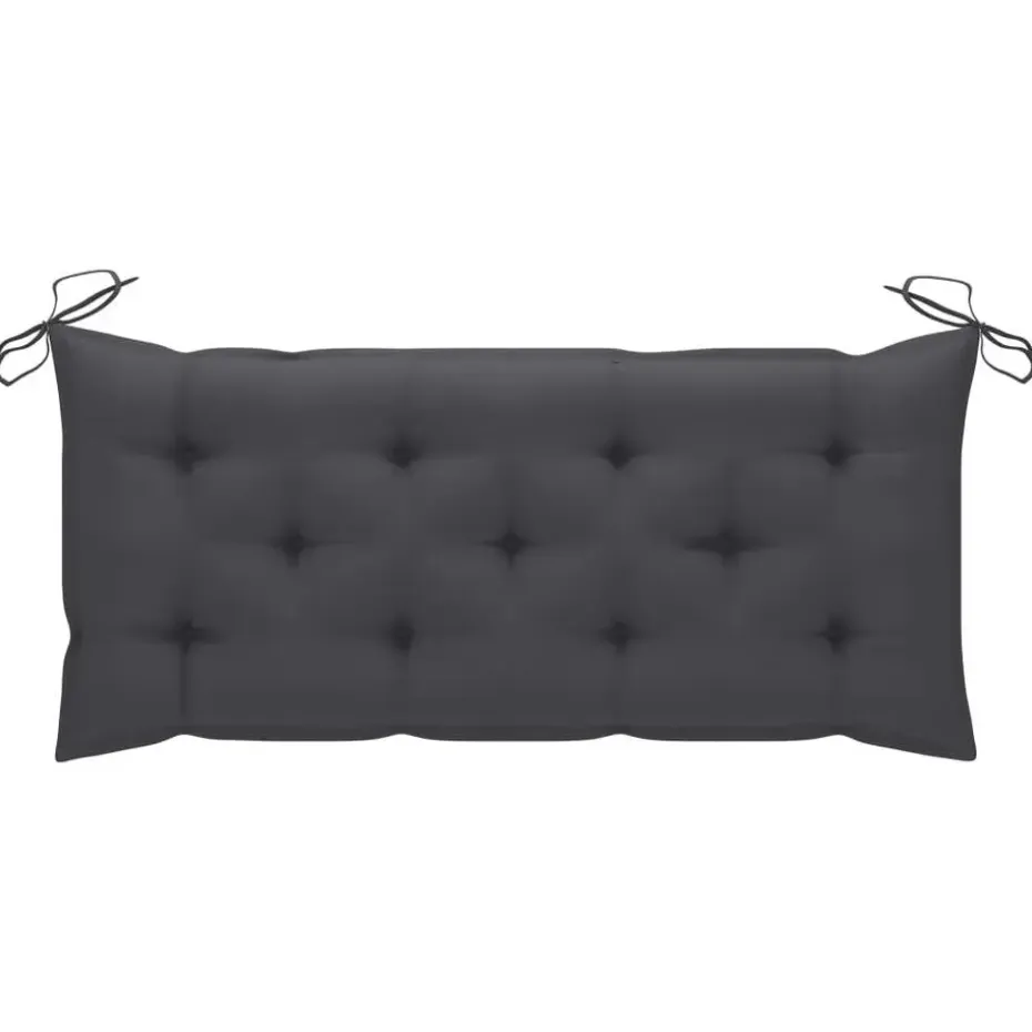 vidaXL - Tuinbank - Antraciet - Bamboe - 120 cm - Met kussen