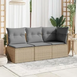 vidaXL - Tuinbank - Beige - Poly rattan