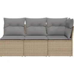vidaXL - Tuinbank - Beige - Poly rattan