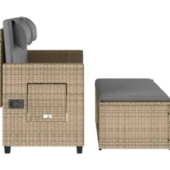 vidaXL - Tuinbank - Beige - Poly rattan