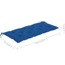 vidaXL - Tuinbank - Blauw - Bamboe - 120 cm - Met kussen