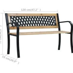 vidaXL - Tuinbank - Bruin - Hout - 120 x 53 x 77 cm