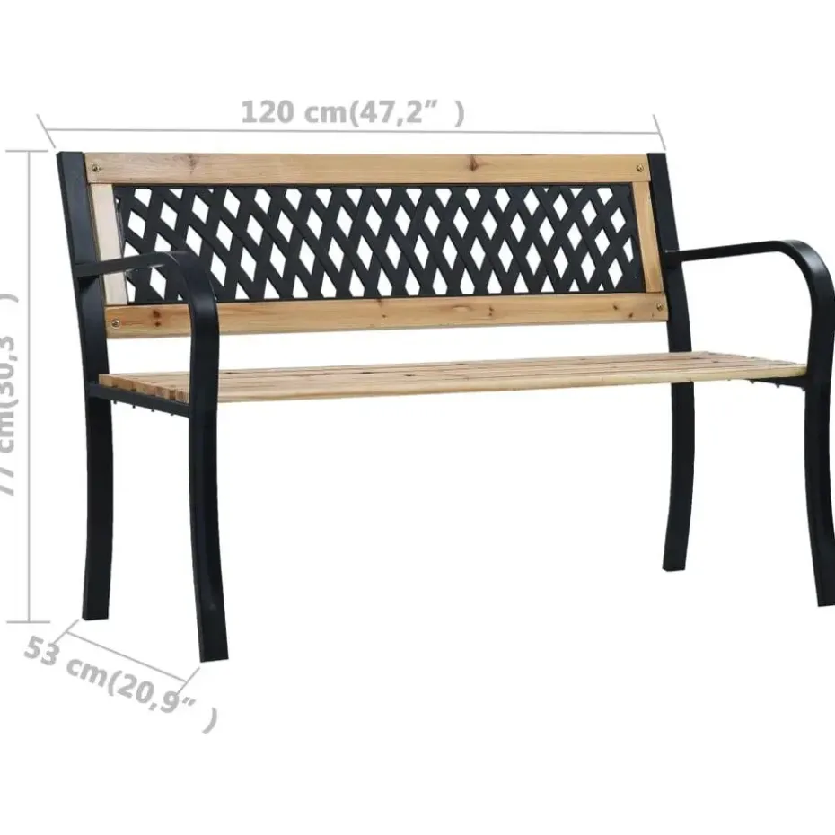 vidaXL - Tuinbank - Bruin - Hout - 120 x 53 x 77 cm