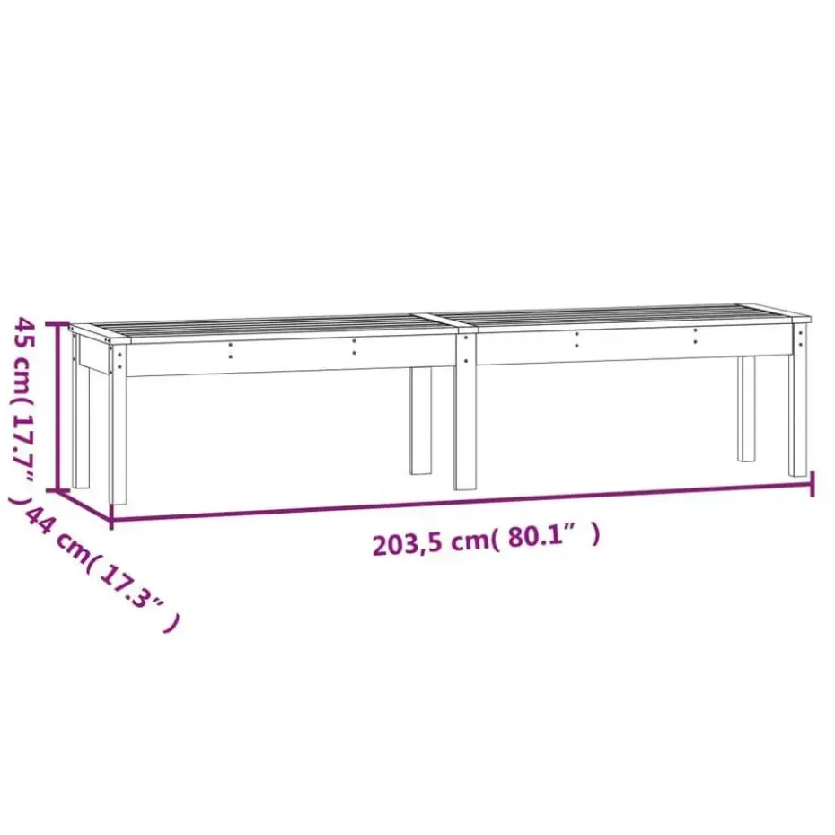 vidaXL - Tuinbank - Bruin - Douglashout - 203.5 x 44 x 45 cm