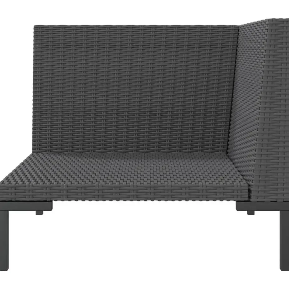 vidaXL - Tuinbank - Grijs - Poly rattan - Met kussens
