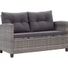 vidaXL - Tuinbank - Grijs - Poly rattan
