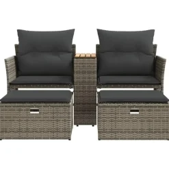 vidaXL - Tuinbank - Grijs - Poly rattan