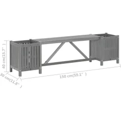 vidaXL - Tuinbank - Grijs - Acaciahout - 150 x 30 x 40 cm