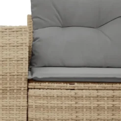 vidaXL - Tuinbank 2 -zits - Beige - Poly rattan - Met kussens