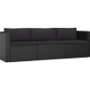 vidaXL - Tuinbank - Zwart - Poly rattan