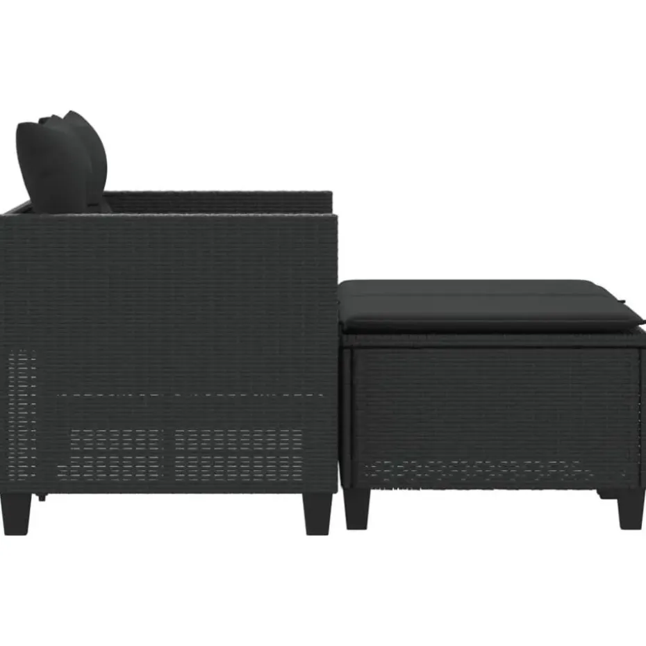 vidaXL - Tuinbank - Zwart - Poly rattan