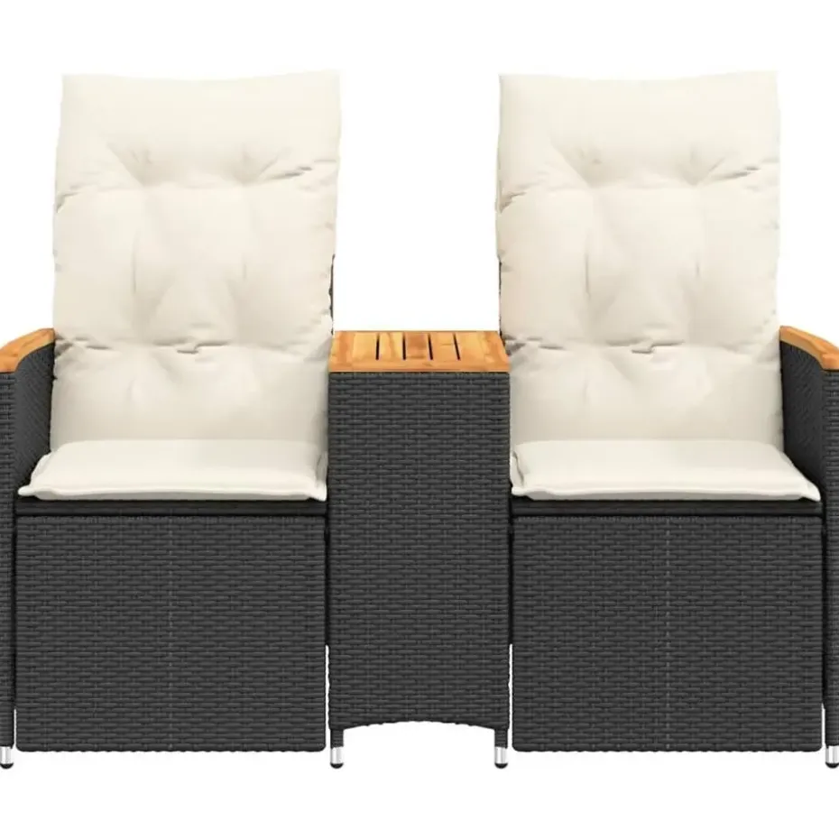 vidaXL - Tuinbank - Zwart - Poly rattan