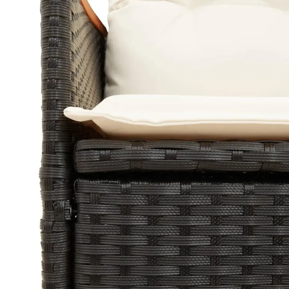 vidaXL - Tuinbank - Zwart - Poly rattan