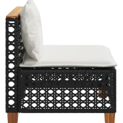 vidaXL - Tuinbank - Zwart - Poly rattan