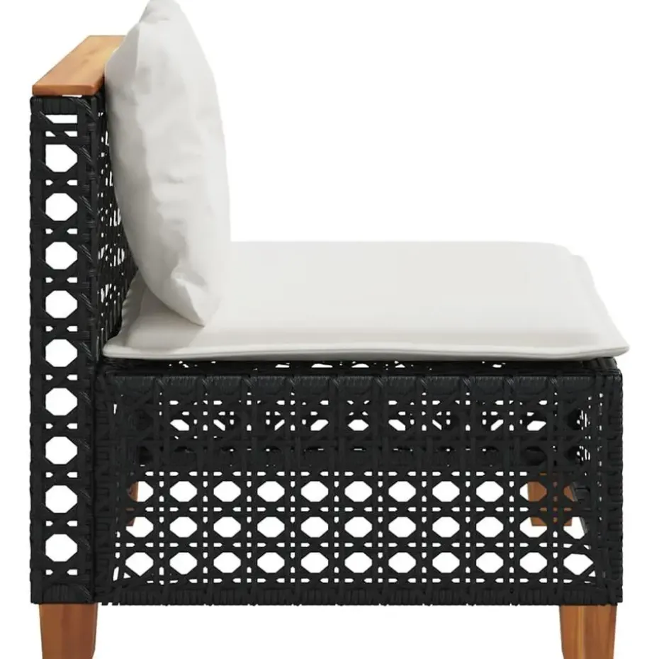 vidaXL - Tuinbank - Zwart - Poly rattan
